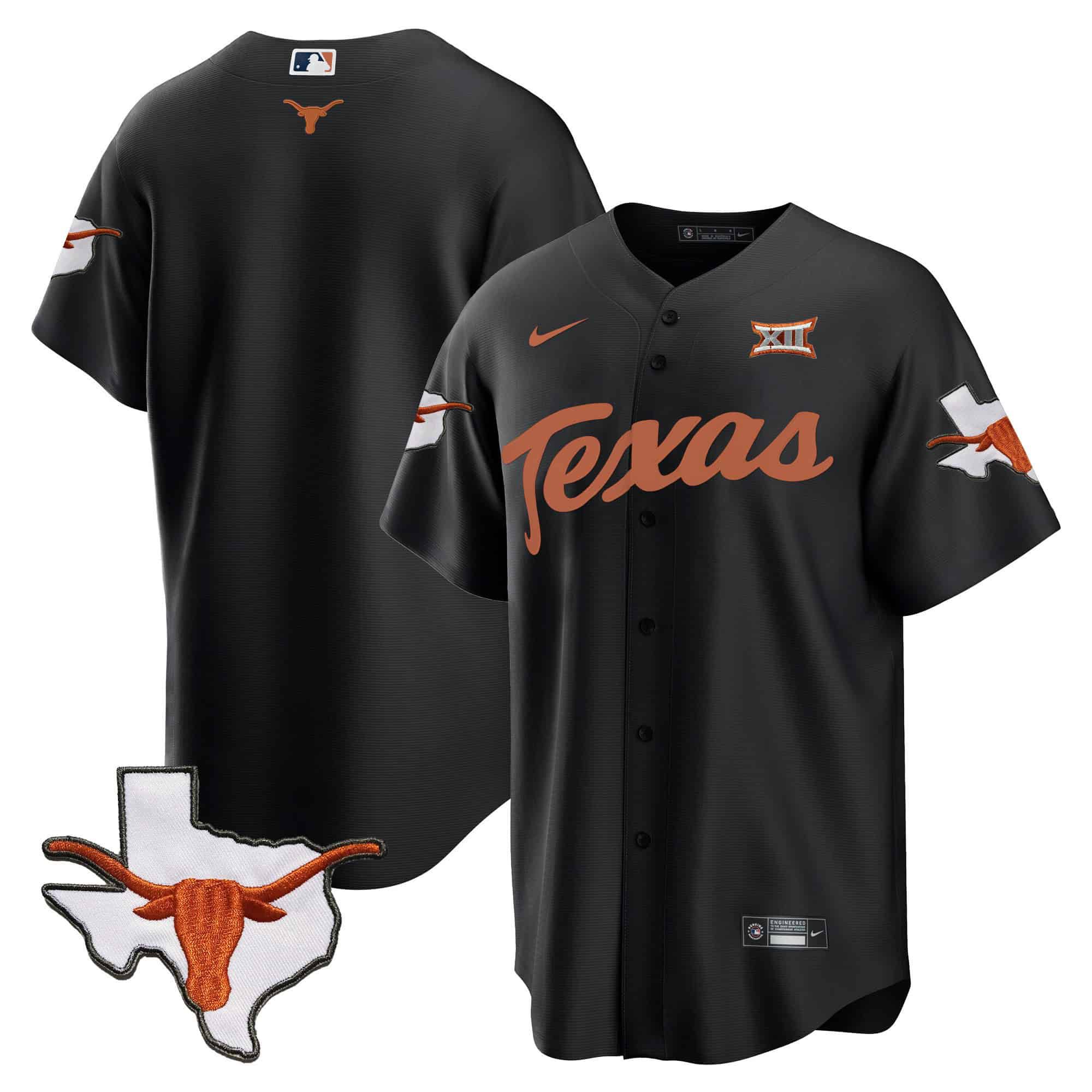 Men Texas Longhorns Blank Black 2024 Baseball NCAA Jersey->customized nfl jersey->Custom Jersey
